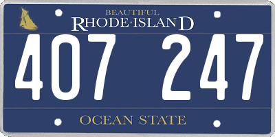 RI license plate 407247