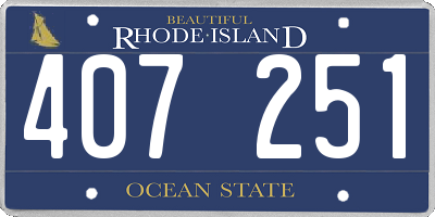RI license plate 407251