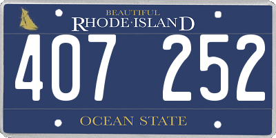 RI license plate 407252