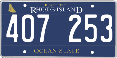 RI license plate 407253
