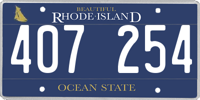 RI license plate 407254