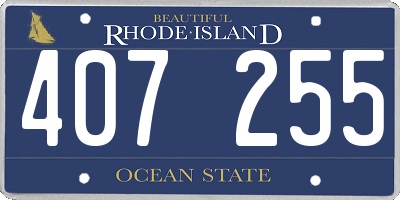 RI license plate 407255