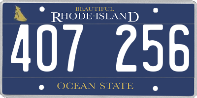 RI license plate 407256