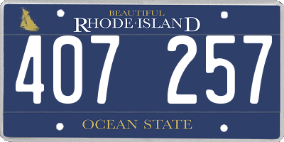 RI license plate 407257