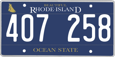 RI license plate 407258