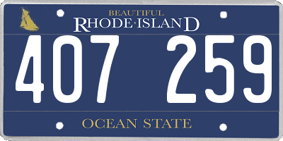 RI license plate 407259