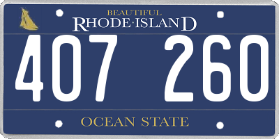 RI license plate 407260