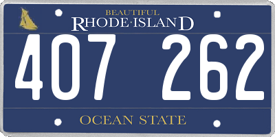 RI license plate 407262