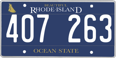 RI license plate 407263