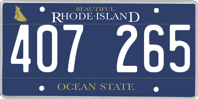 RI license plate 407265