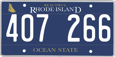 RI license plate 407266
