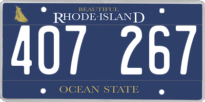 RI license plate 407267