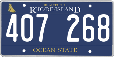 RI license plate 407268