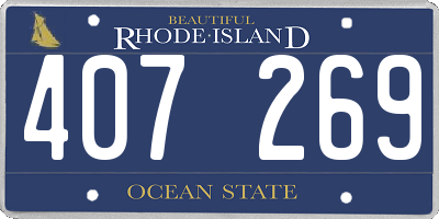 RI license plate 407269