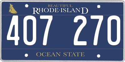 RI license plate 407270
