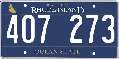 RI license plate 407273