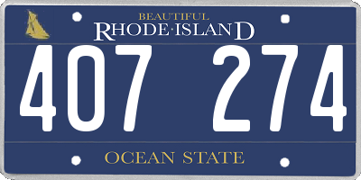 RI license plate 407274