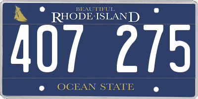 RI license plate 407275
