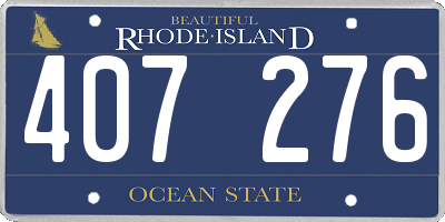 RI license plate 407276