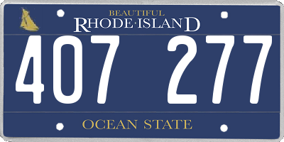 RI license plate 407277