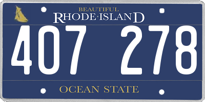 RI license plate 407278