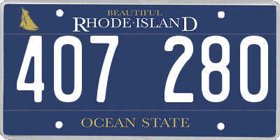 RI license plate 407280