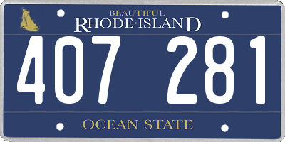 RI license plate 407281