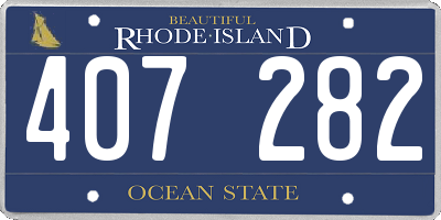 RI license plate 407282