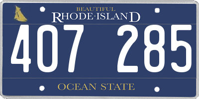 RI license plate 407285