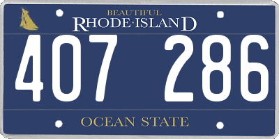 RI license plate 407286