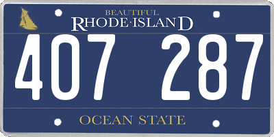RI license plate 407287