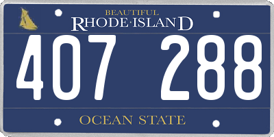 RI license plate 407288