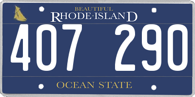 RI license plate 407290