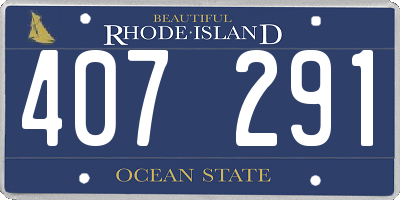 RI license plate 407291