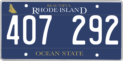 RI license plate 407292