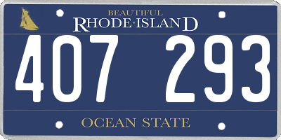 RI license plate 407293