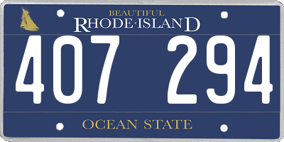 RI license plate 407294