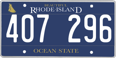 RI license plate 407296