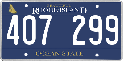 RI license plate 407299
