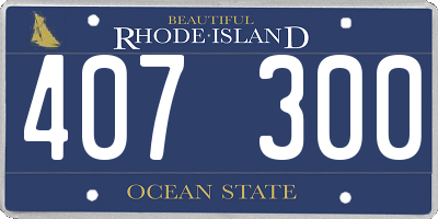 RI license plate 407300