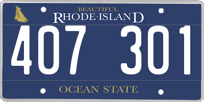 RI license plate 407301