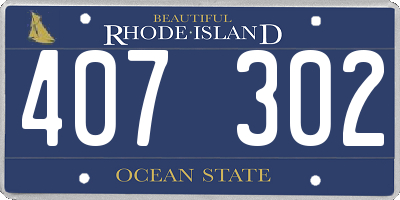 RI license plate 407302