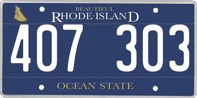 RI license plate 407303