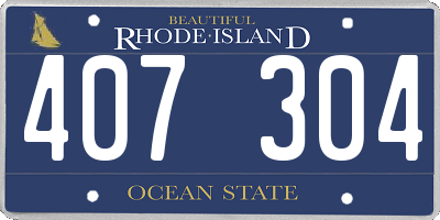 RI license plate 407304