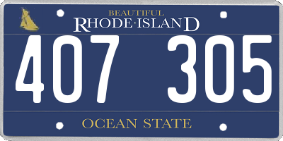 RI license plate 407305