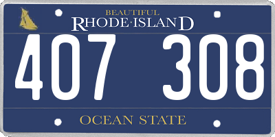 RI license plate 407308
