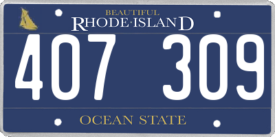 RI license plate 407309