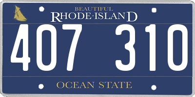 RI license plate 407310