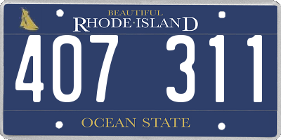 RI license plate 407311
