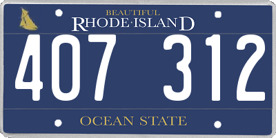 RI license plate 407312